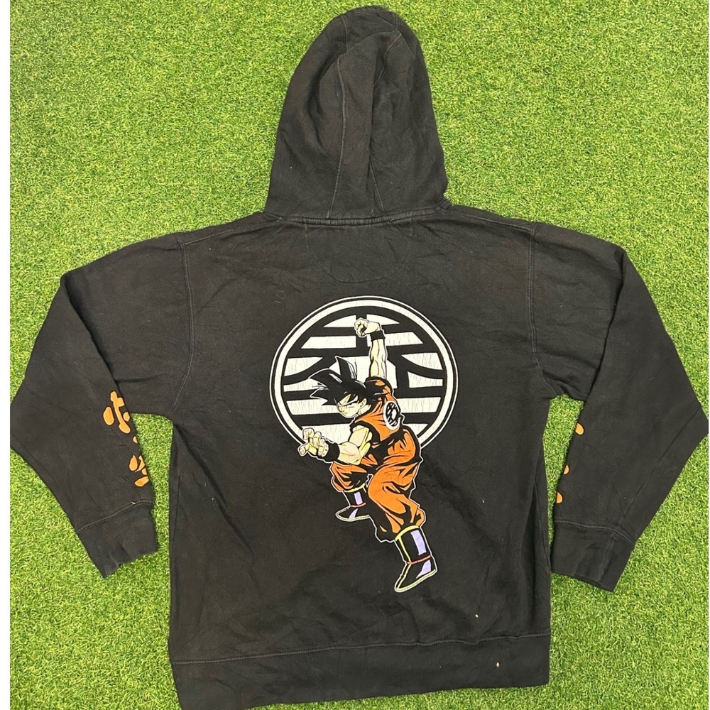 Dragon Ball Z Goku Kame Symbol Graphic Hoodie Black Mens Medium Anime Sweatshirt